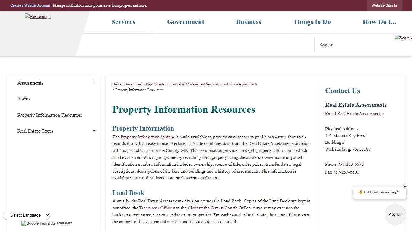 Property Information Resources | James City County, VA