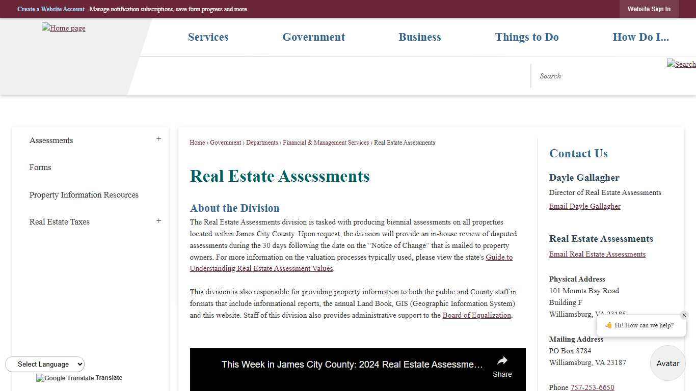 Real Estate Assessments | James City County, VA