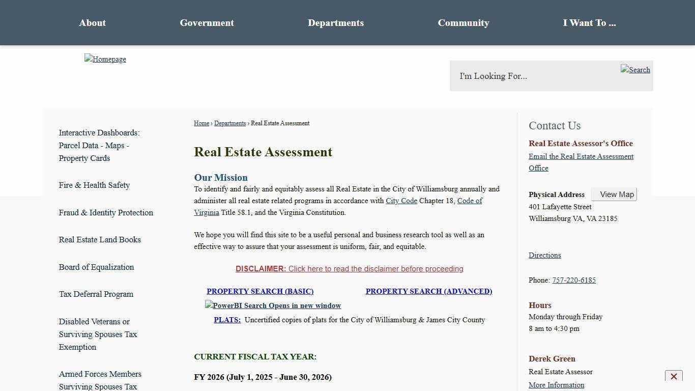 Real Estate Assessment | Williamsburg, VA
