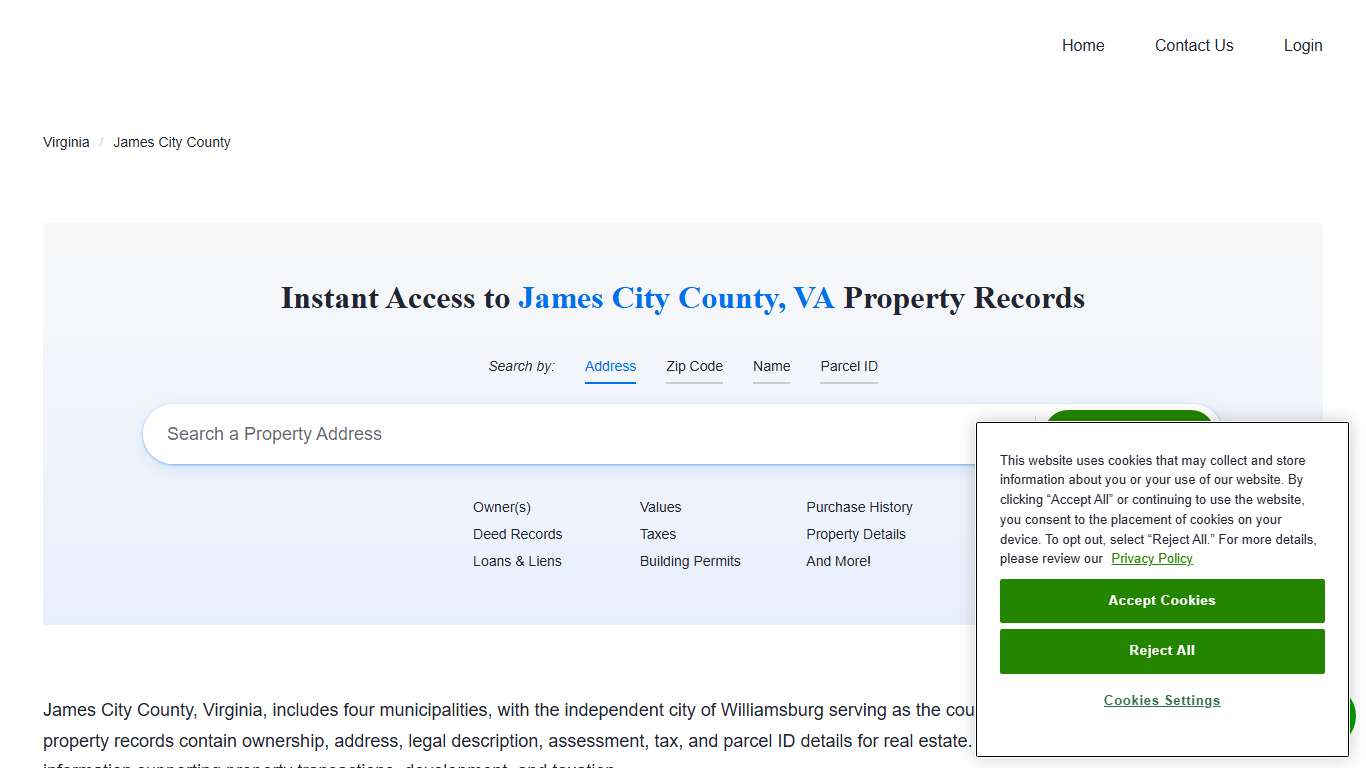 James City County Property Records | Owners, Deeds, Permits